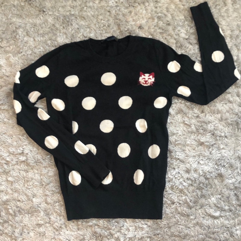 women’s french connection polka dot cat S sweater